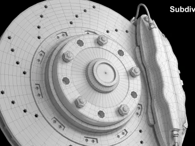 Wheel  Rim brake and tire Original design   Low-poly 3D model
