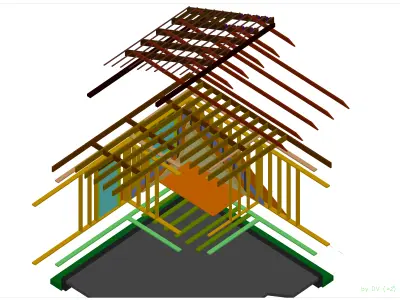 Framing-construction details  -  Detalii constructive panouri... Free 3D model
