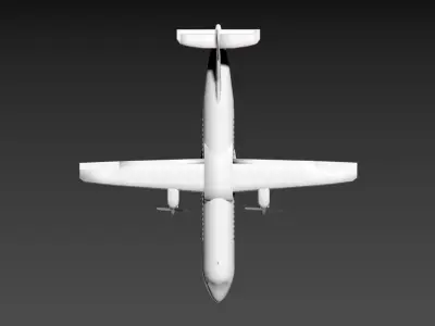 model of an airplane with two propellers Low-poly 3D model