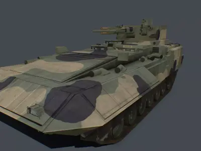 T-15 Barbaris pack two turrets new 57mm cannon and 30mm Low-poly 3D model