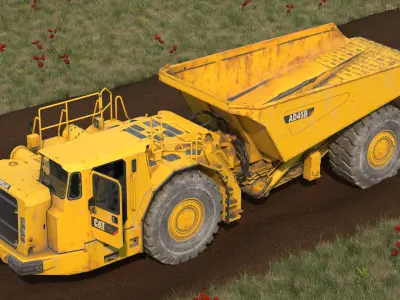Mining Truck CAT AD45B Dirty Rigged 3D model