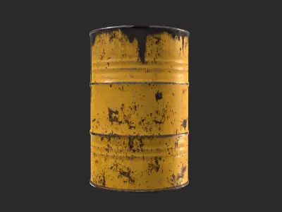 Old Rusty Oil Drum with oil leakage Game Ready Low-poly 3D model