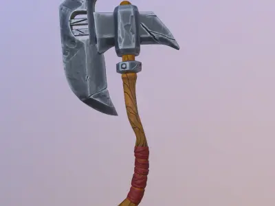 stylized 3D axe Low-poly 3D model purchase