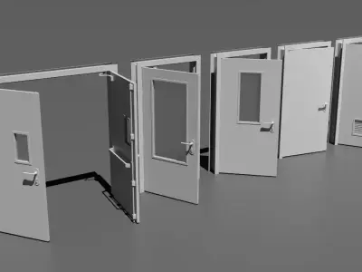 industrial doors 4K PBR rigged Low-poly 3D model