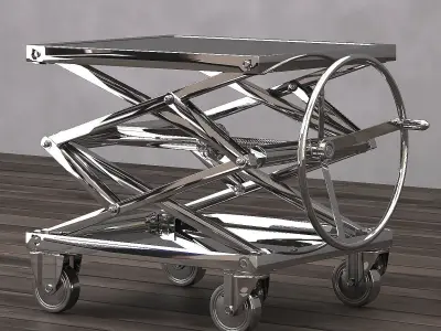 Industrial Scissor Lift Stainless Steel 3D model