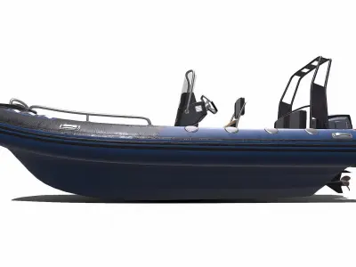 Rigid-Hulled Inflatable Boat PBR Low-poly 3D model