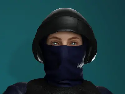 Female SWAT Soldier Free 3D model
