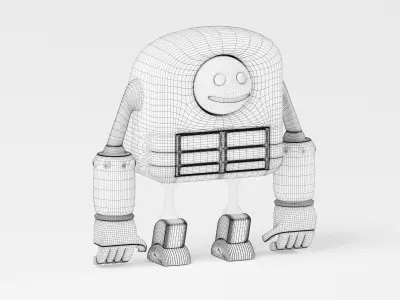Cute Robot 3D Model Low-poly 3D model