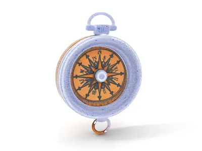 Antique Brass Compass Model Pack Low-poly 3D model