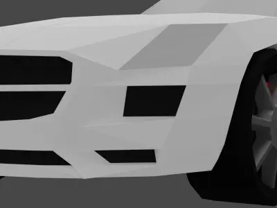 Mercedes Benz SLS AMG Roadster - low poly full rigged Low-poly 3D model