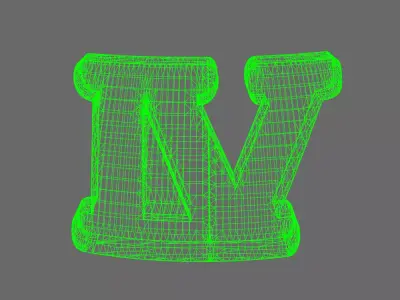 Space Knights V10R Standard Roman Numeral 04 Shoulder Symbols 3D print model