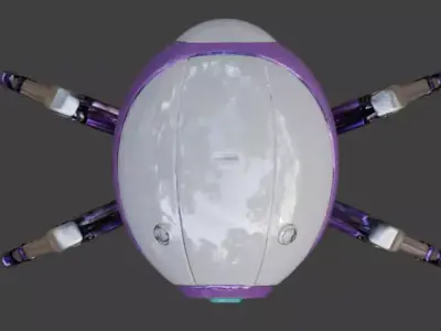 Futuristic Robotic Hacking Spider 3D  Low-poly 3D model