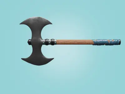 Ax Realistic Low Poly Game Ready viking axe Free low-poly 3D model