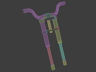 Bike Front Fork-HandleBar Low-poly 3D model