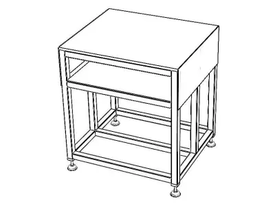 Steel Work Table WL67 3D model