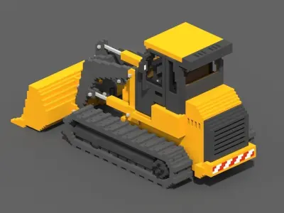Voxel Crawler Loader Low-poly 3D model