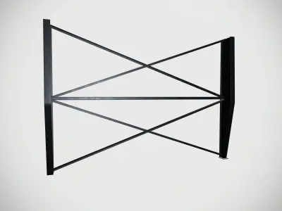 Factory Pillars Frame Low-poly 3D model
