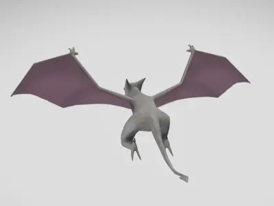 Aerodactyl dragon Low-poly 3D model