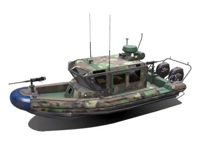Patrol Boat Low-poly PBR Low-poly 3D model