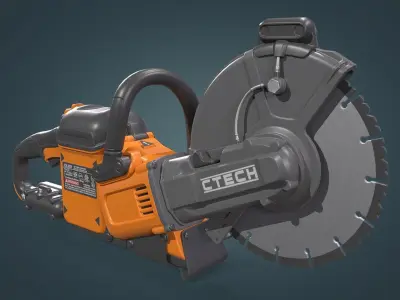 Cut Off Saw Low-poly 3D model