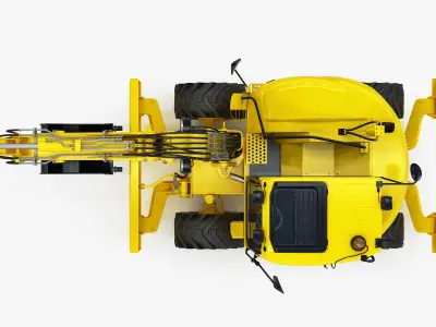 Wheeled Excavator Komatsu PW98MR-8 Rigged 3D model