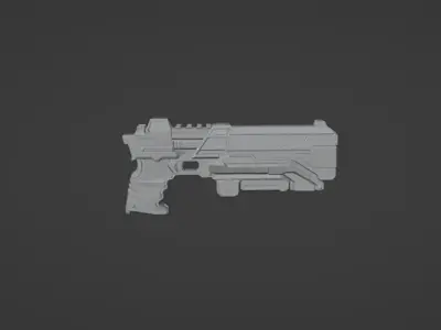 pistola futurista low-poly Low-poly 3D model