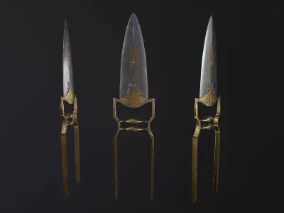 Katar Push Dagger PBR Low-poly 3D model