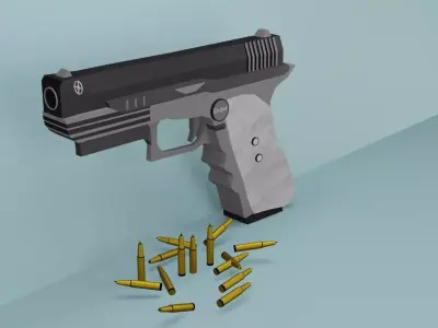 gun for all games and its low poly Free low-poly 3D model