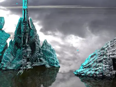Mountain Ice rocks shards Kit bash 2 3D model