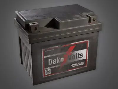 Deko Volts 12V 5AH Motorcycle Battery Old Lead Acid Car Battery Free 3D print model