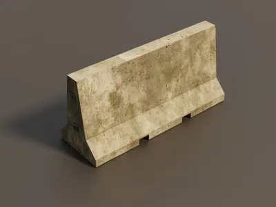 Concrete barrier  Low-poly 3D model buy
