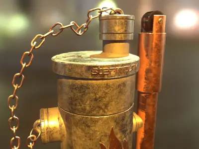 Steampunk and Vintage Style Old 3D Lighter Model 3D model