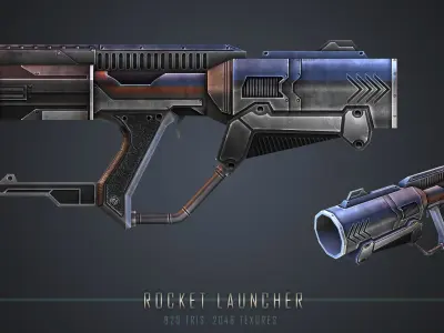 Rocket Launcher Low-poly 3D model buy