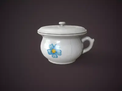 Vintage Ceramic Chamber Pot Low-poly 3D model