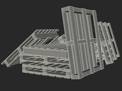 European pallets collection Low-poly 3D model