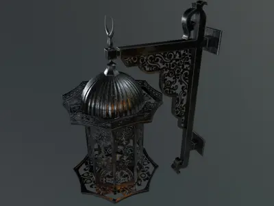 Arabic-Style Game-Ready Lantern Low-poly 3D model