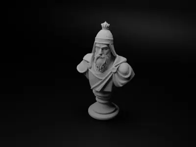 Mongol Cavalryman Bust Chess 3D print model order