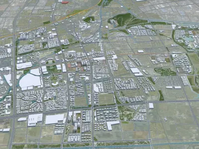 Jiaxing Zhejiang China 90km Low-poly 3D model