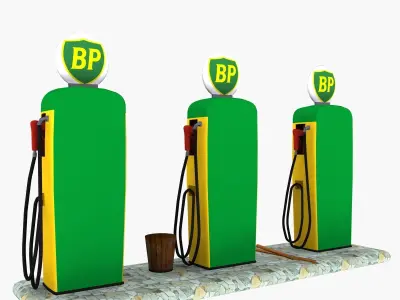 Gas Pump BP 3d Model 3D model