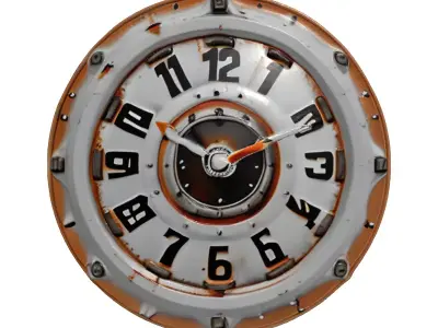 Industrial Steampunk Wall Clock 3D model
