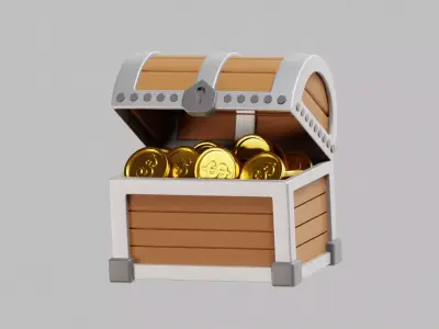 Chest Low-poly 3D model purchase
