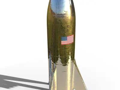 Starhopper and Starship Prototype Low-poly 3D model