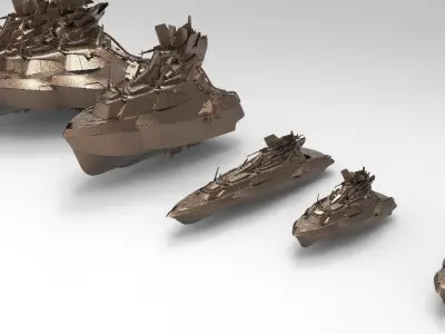 Cruise ship Advanced 5 ships  3D model