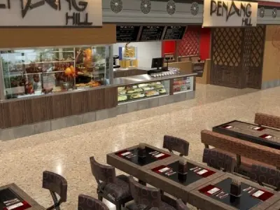 Full Detailed Asian Restaurant 3D model