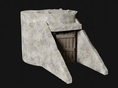 BUNKER SHELTER POSTAPO HIDE HOUSE SURVIVAL IMPROVISED COLLECTION Low-poly 3D model