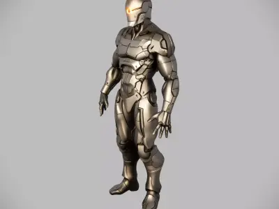 Futuristic Male Combat Mech Suit 3D model