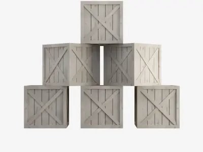 Wooden Box Crate Low-poly 3D model purchase