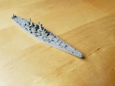 US North Carolina Class Battleship 3D print model