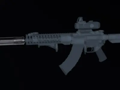 AWC Thor PSR XL multi caliber sound suppressor Low-poly 3D model