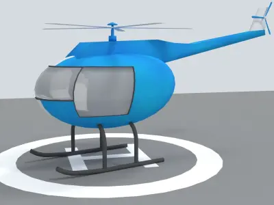 Toon Helicopter Low-poly 3D model
